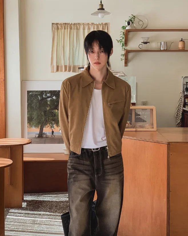 Leek Suede Crop Jacket