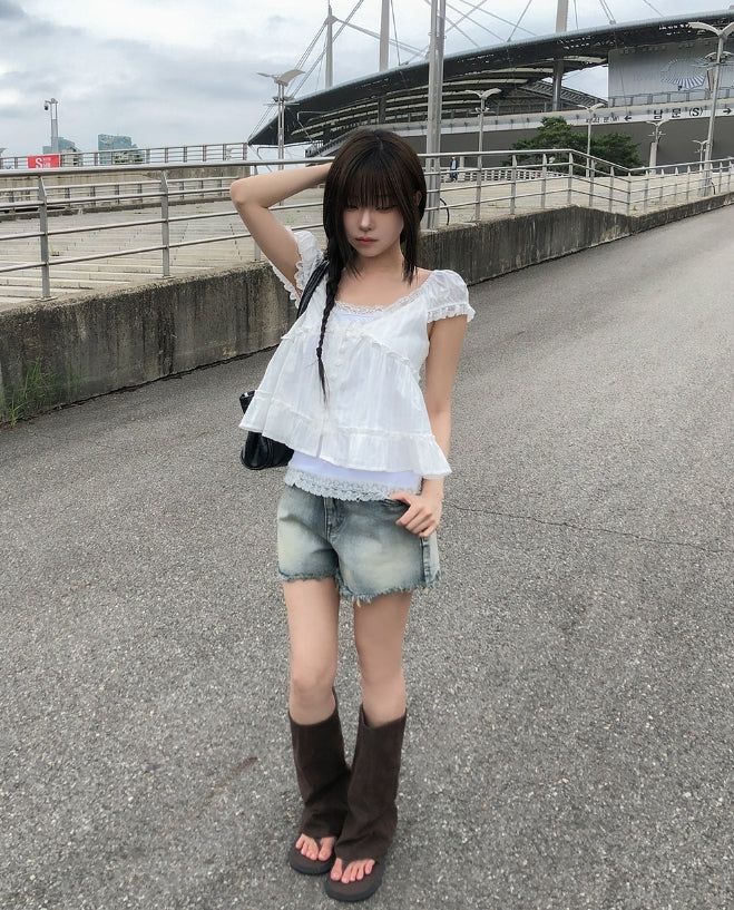 Shuyi Lace Puff Blouse
