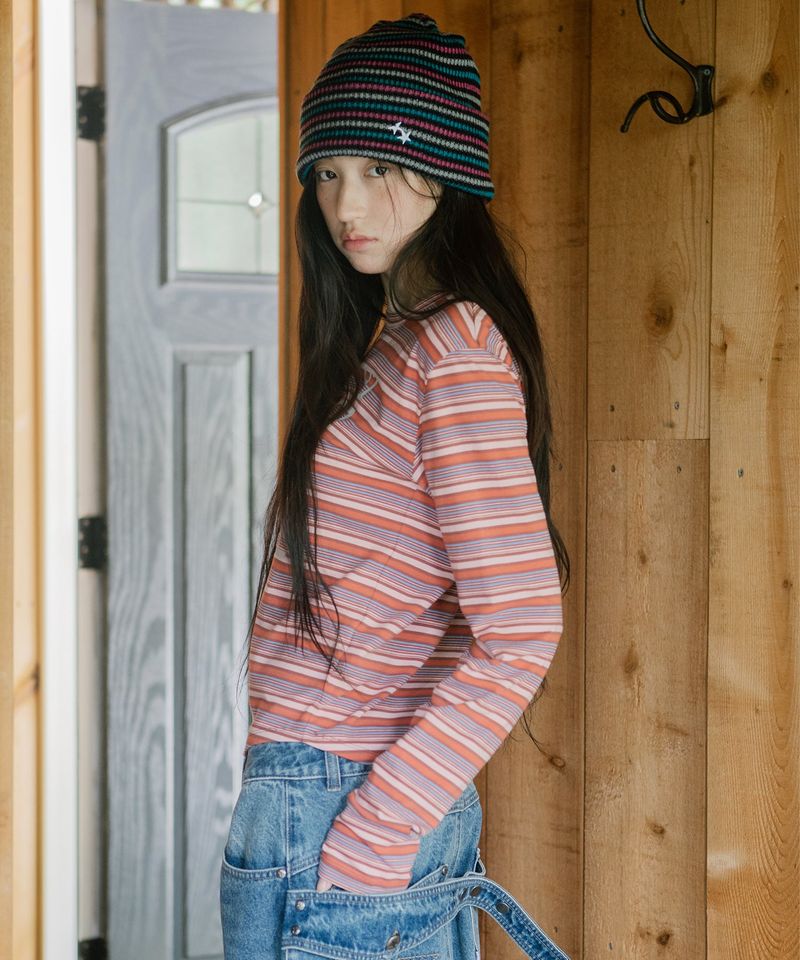 GRANOLA STRIPED LS TEE PINK(CV2GFFT555A)