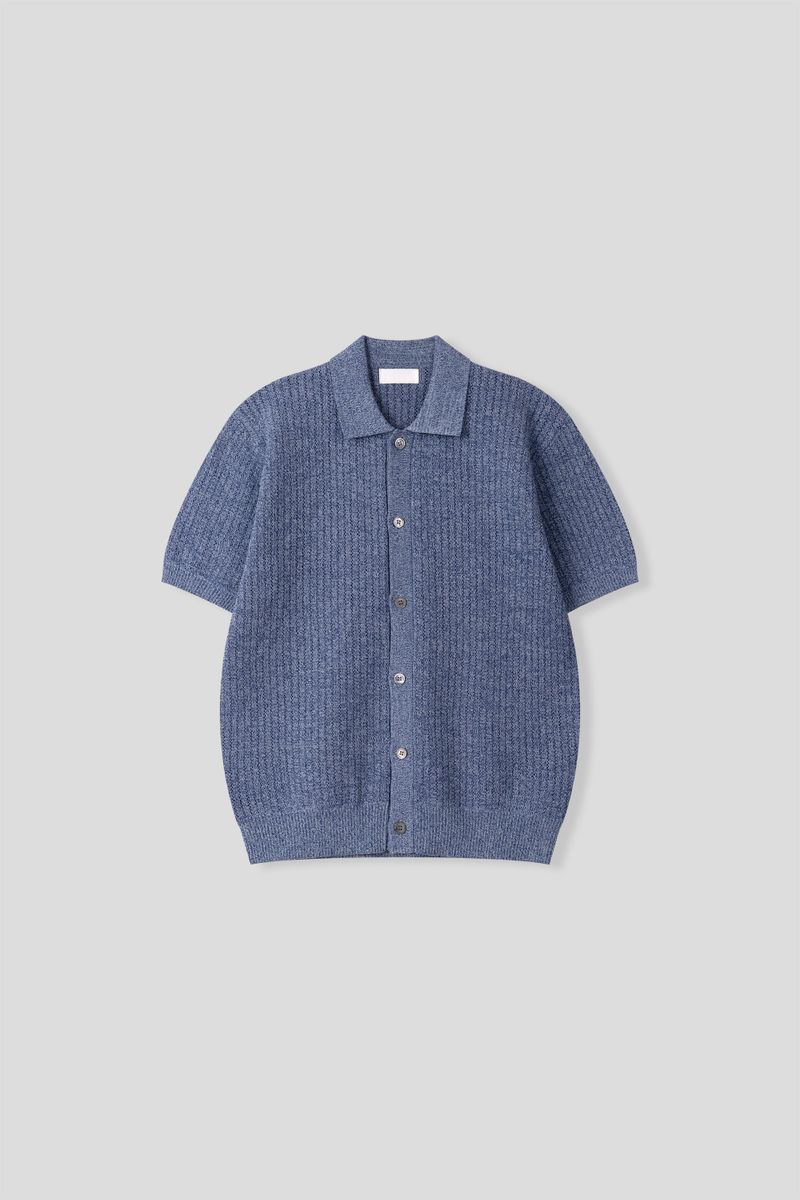 Cable scotch collar cardigan