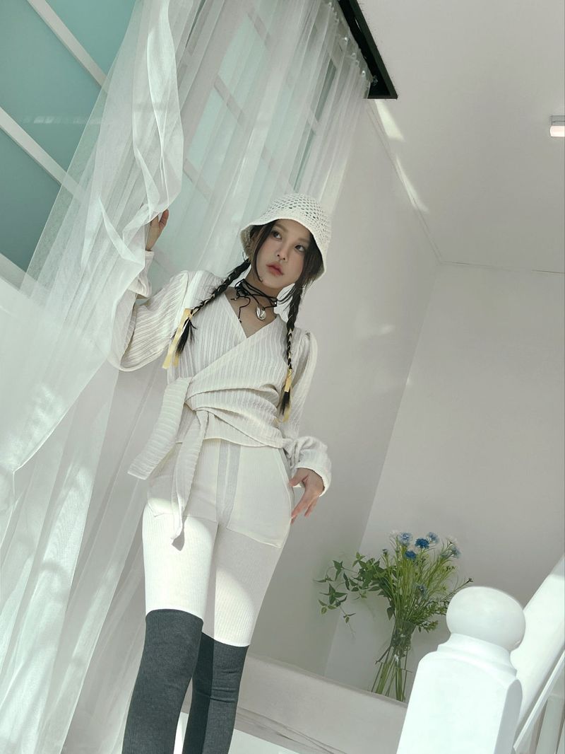 Knit Wrap Blouse
