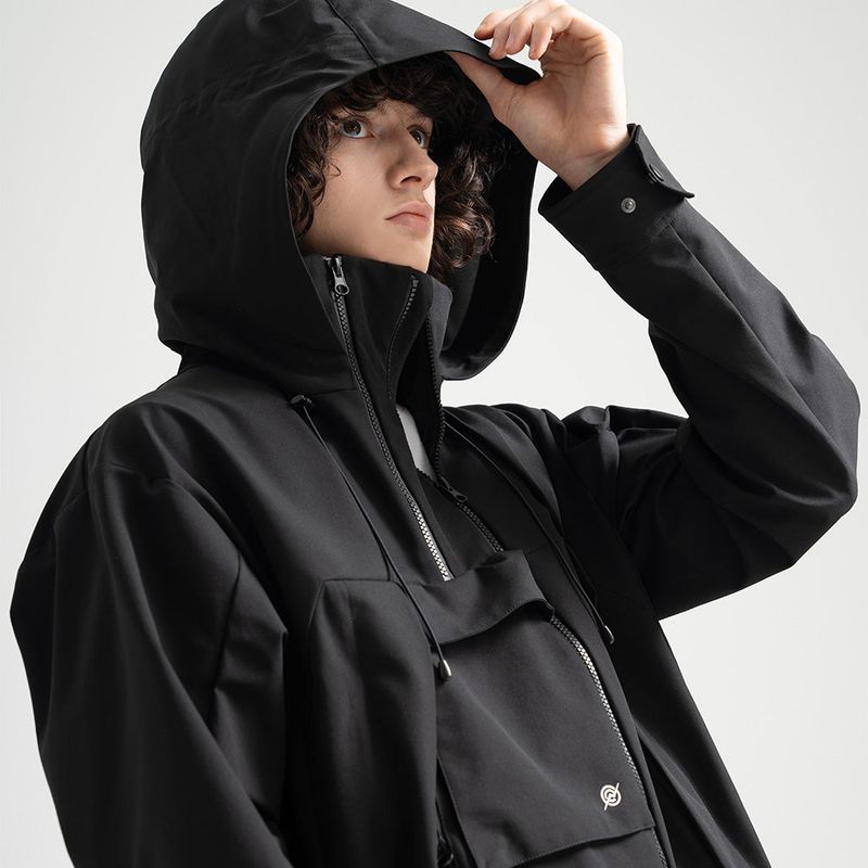 3 Layer Hard Shell Mid-Jacket - BLACK