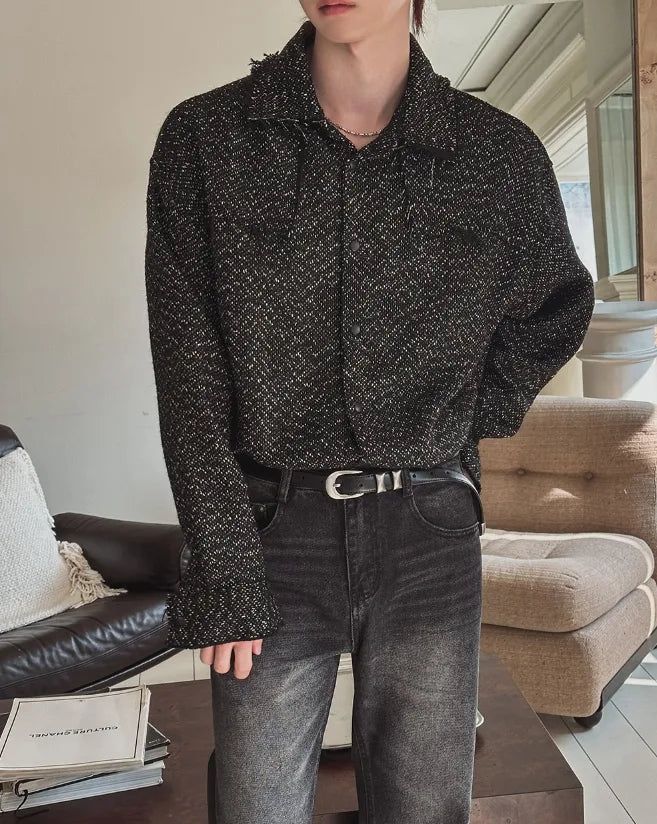 Ronent Tweed Wool Shirt Jacket