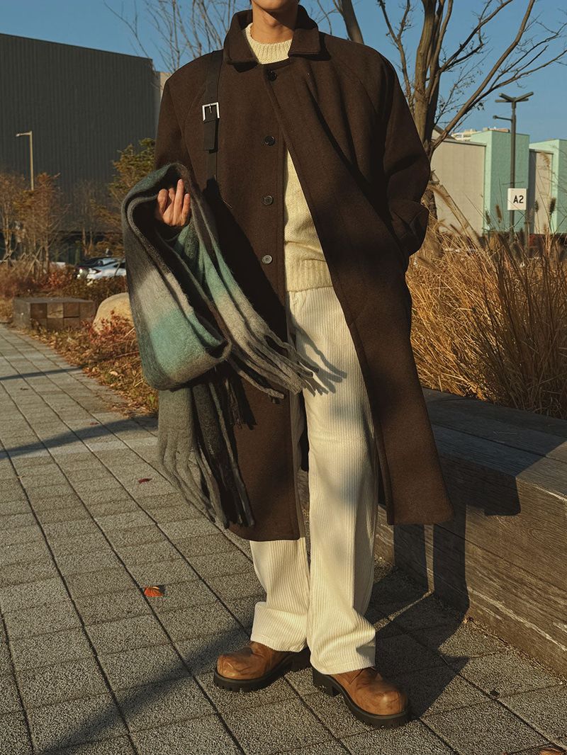ASCLO Wool Regular Balmacaan Coat (3color)