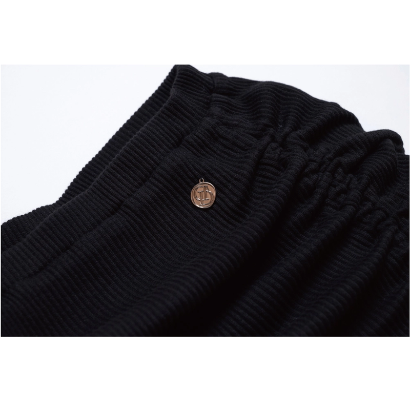 SHIRRING STRING SKIRT BLACK