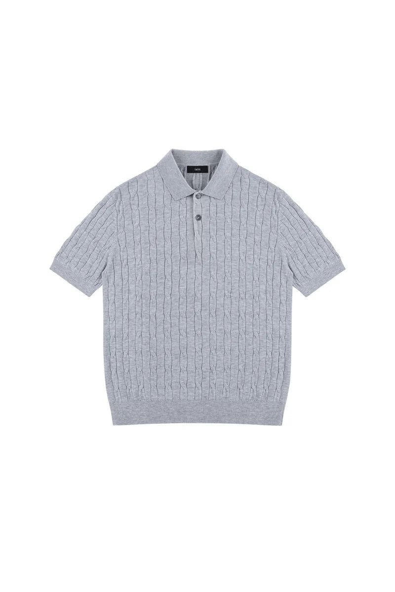 Cable Knit Polo Shirt
