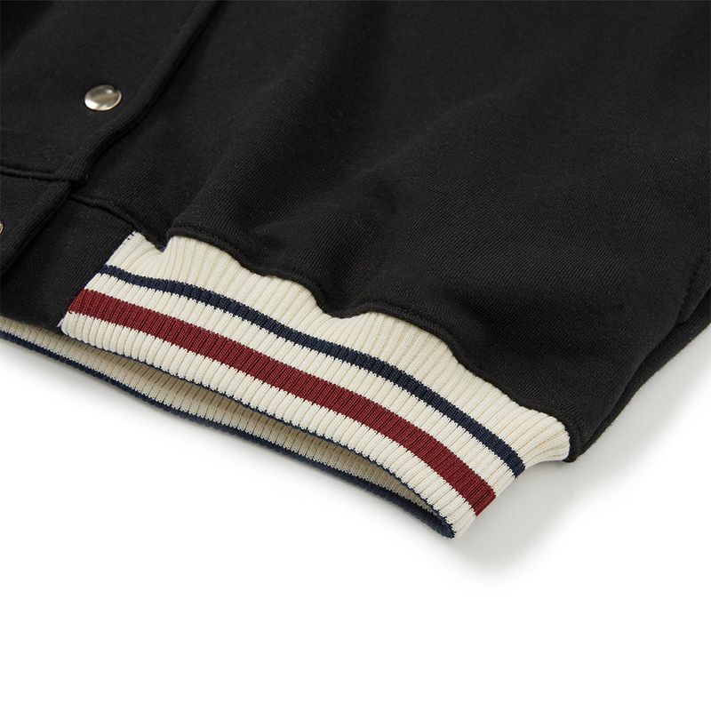 ベースボールフードジャケット/Baseball Hoodie Jacket [BLACK]