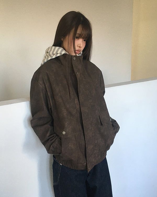 WONDER WONDER（ワンダーワンダー）の「ハイネックファースエードジャケット（ジャケット/アウター）」
