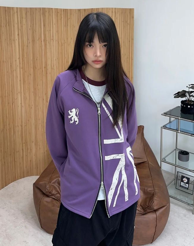 SATIIIZ（サティーズ）の「ベネ ユニオン ジャック ジャージー ジップアップ（トップス）」