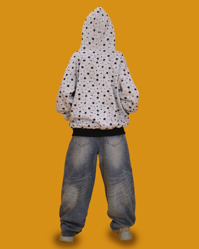 midnight boxy hood zip-up