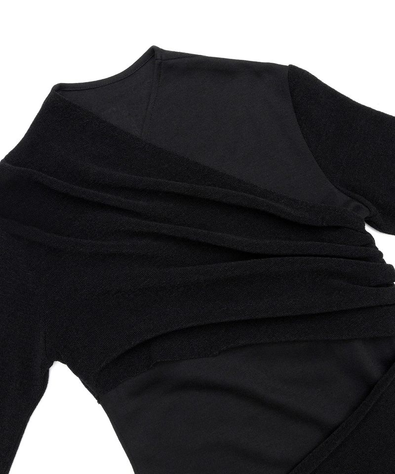 Layered Knit Top _ BLACK