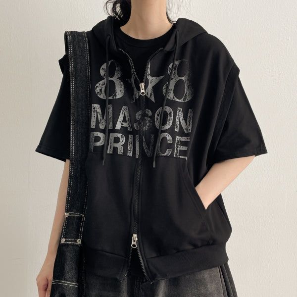 hijjoo（ハイチュー）の「Ika Two Way Hooded Vest Zip-Up (4 colors) H&L（Tops）」