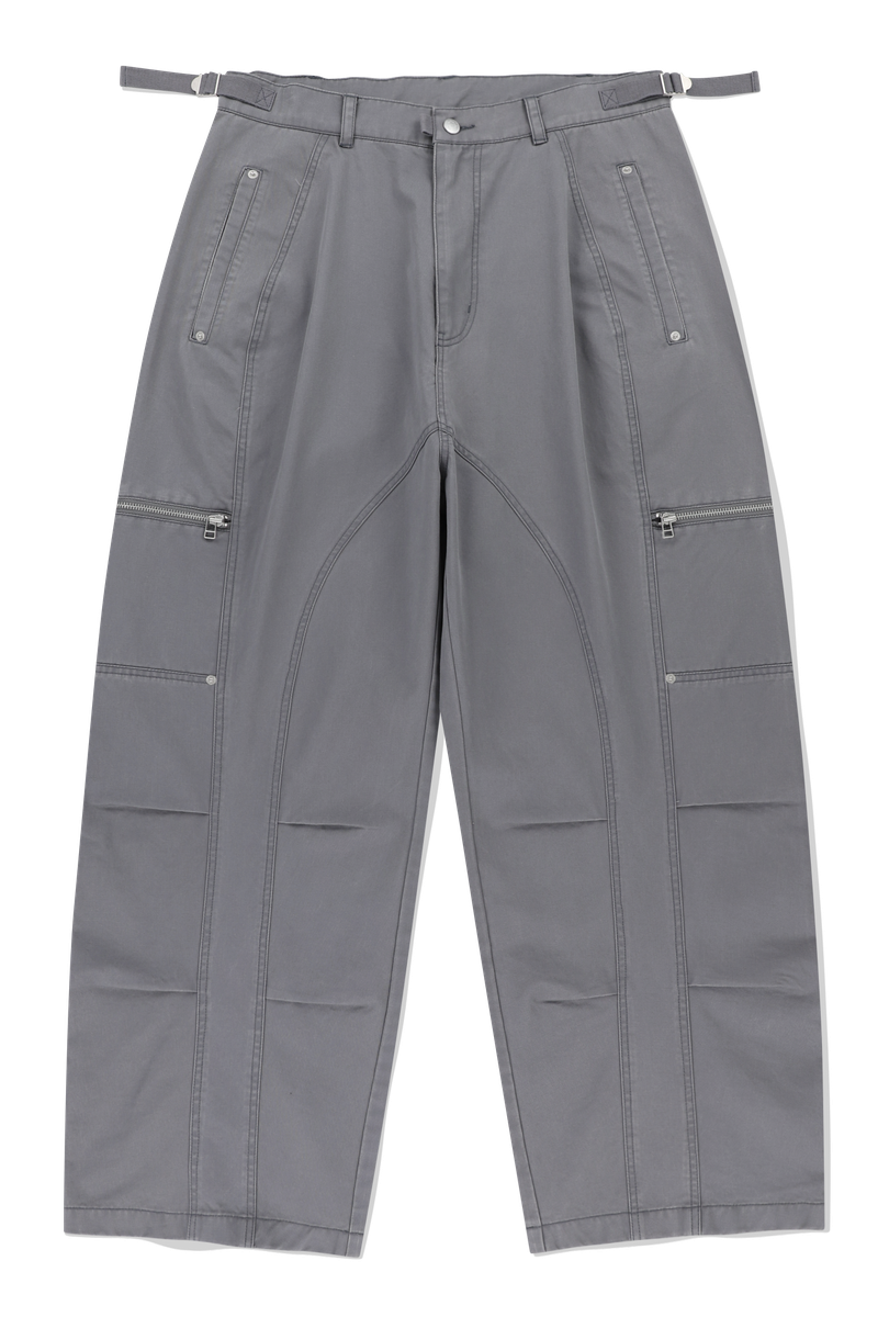 BIKER WASHED WIDE PANTS