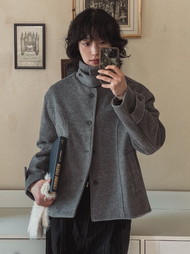 Lumi Mohair Wool Short Coat