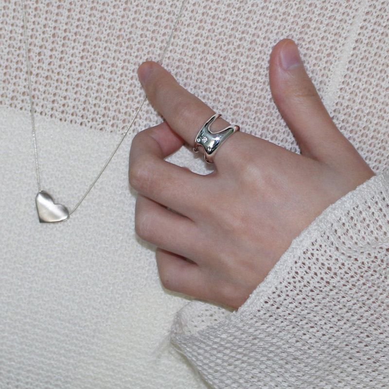 Bold double qubic ring (Aquamarine)