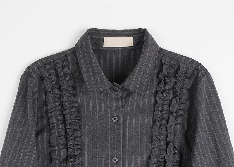FRILL STRIPE SHIRT