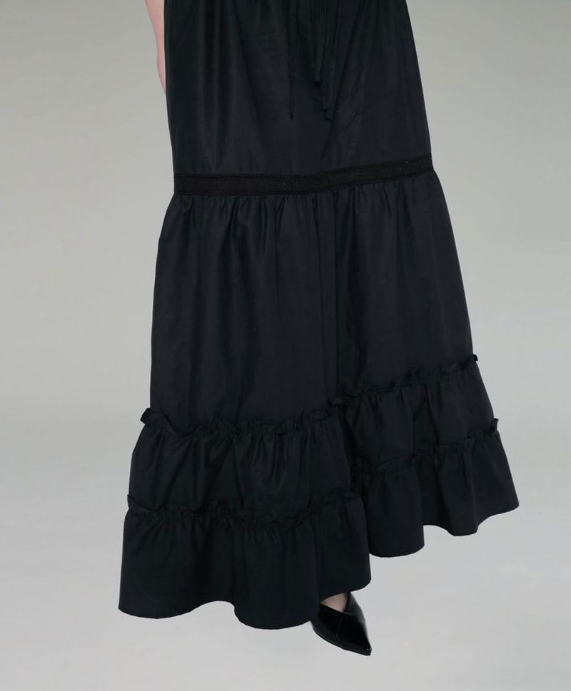 Pure Lace Frill Long Skirt
