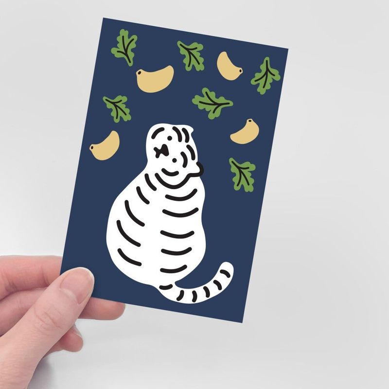 LONG LONG AGO TIGER POST CARD