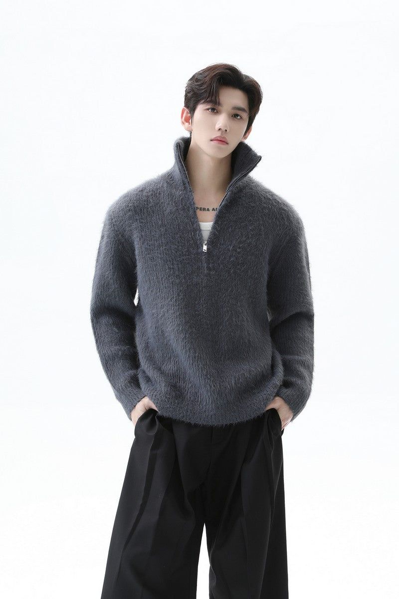 TURNTIDE（ ターンタイド）の「Half Zip Stand Collar Knit Sweater（Tops）」