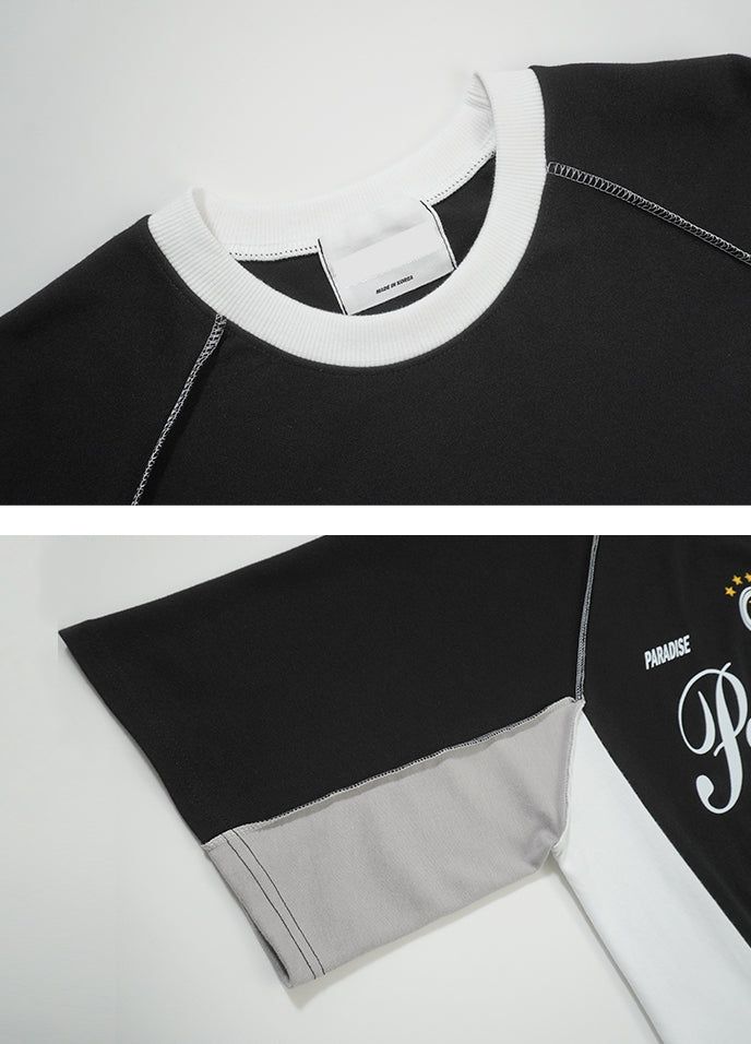 Color block raglan over t-shirt