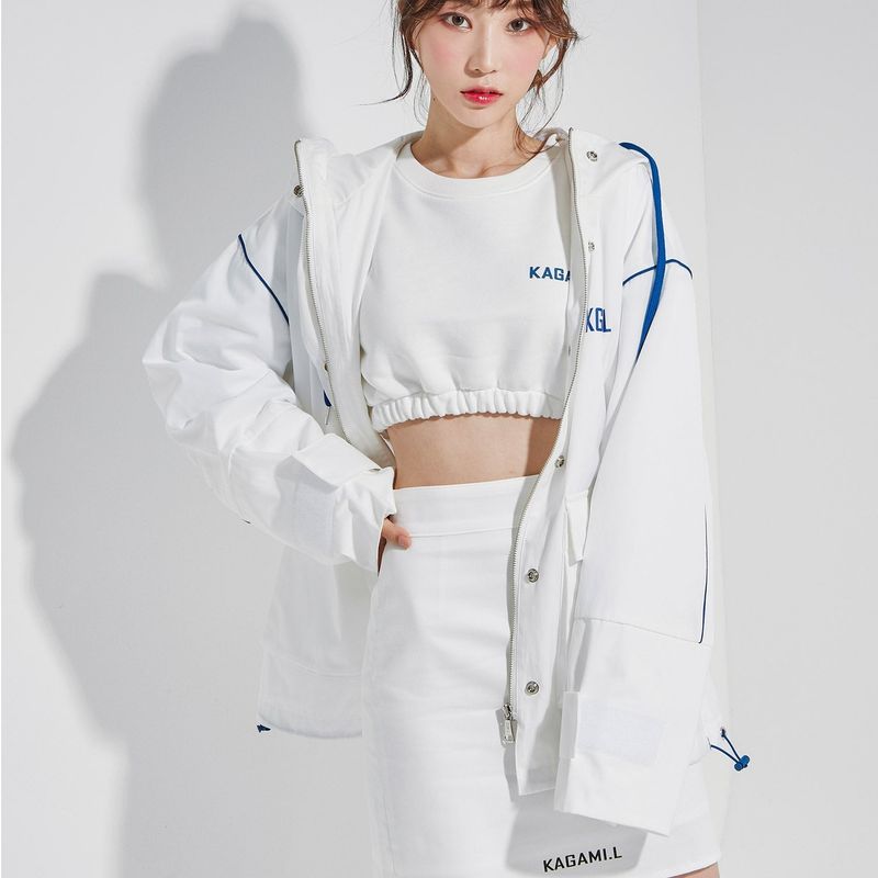 KAGAMI.L（カガミエル）の「Blue Line Hoodie Zip-Up Jacket（Tops）」