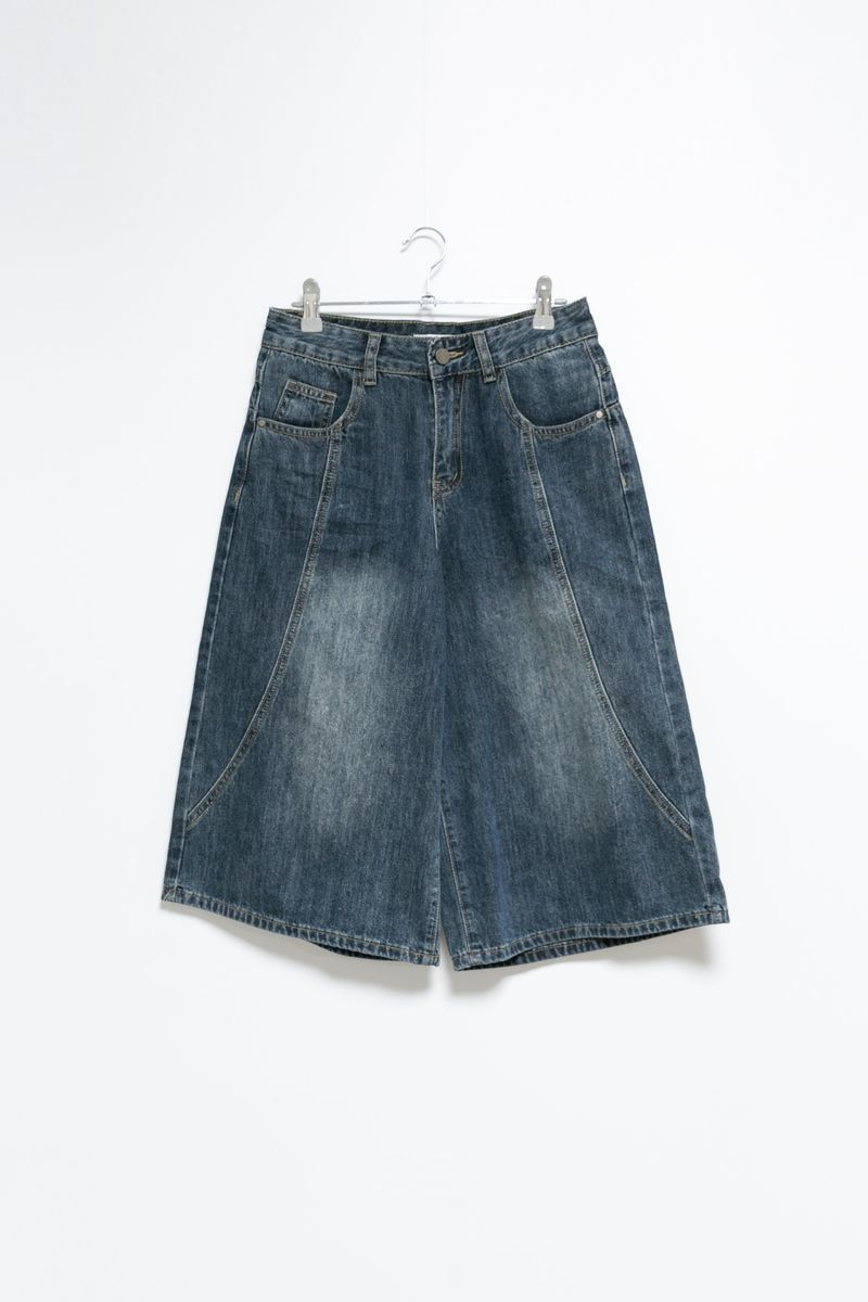 dark blue bermuda pants(S-M)