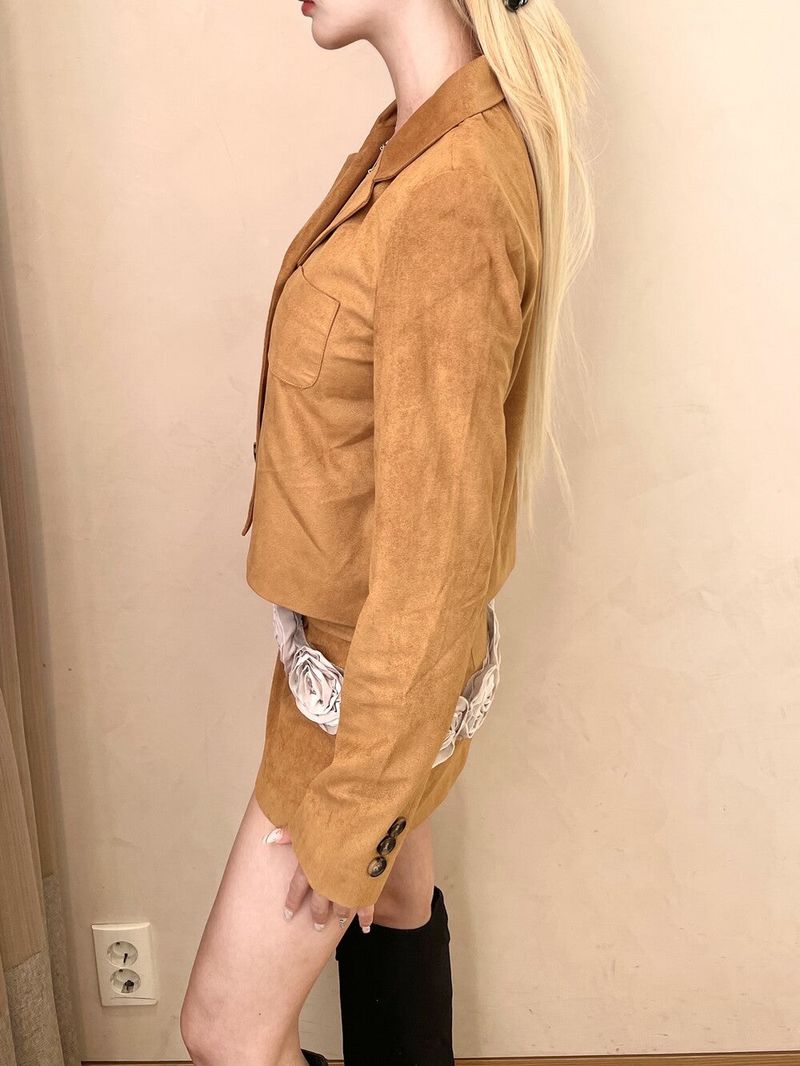 1387. Suede pocket button jk (2color)