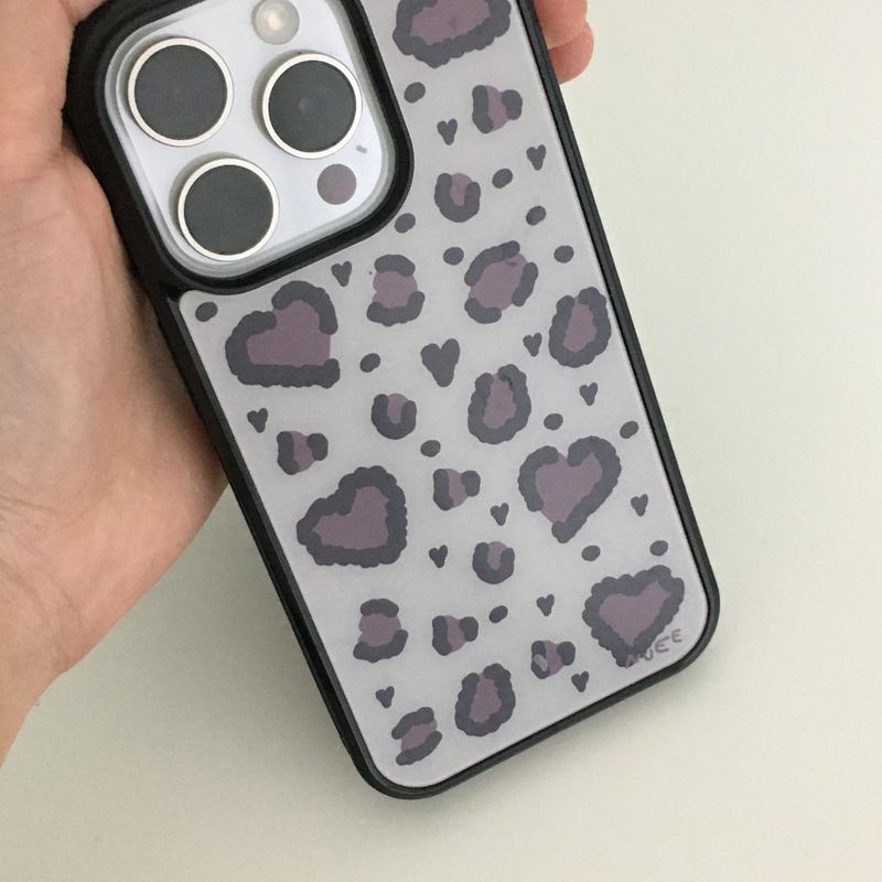 F.heart leopard case (red bean)