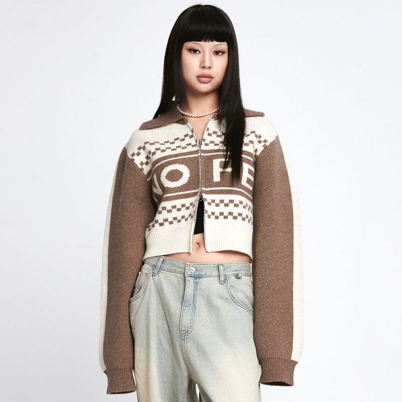 Wool NOPE Knit Zip-up [2 Color]