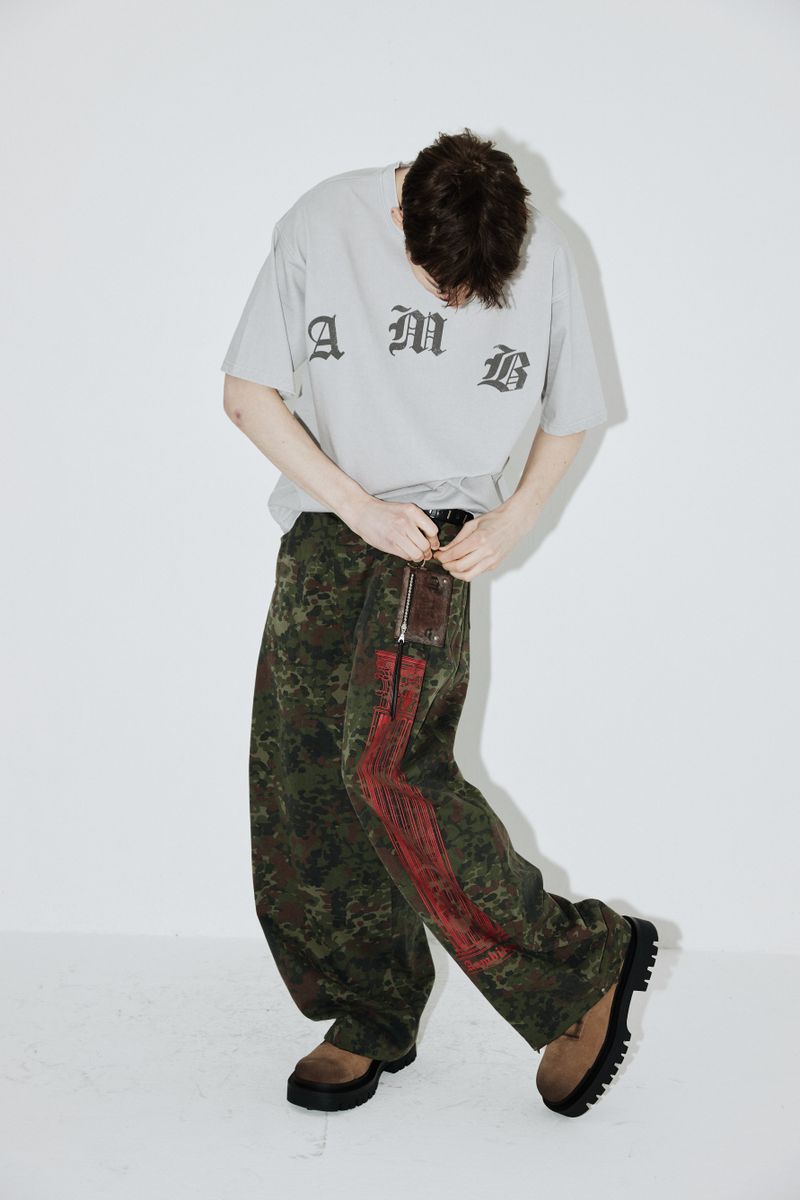 Column Wide Pants (Rough-camo)