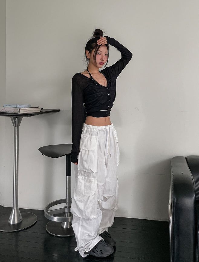 Lorna Pigment Nylon Double Cargo Pants