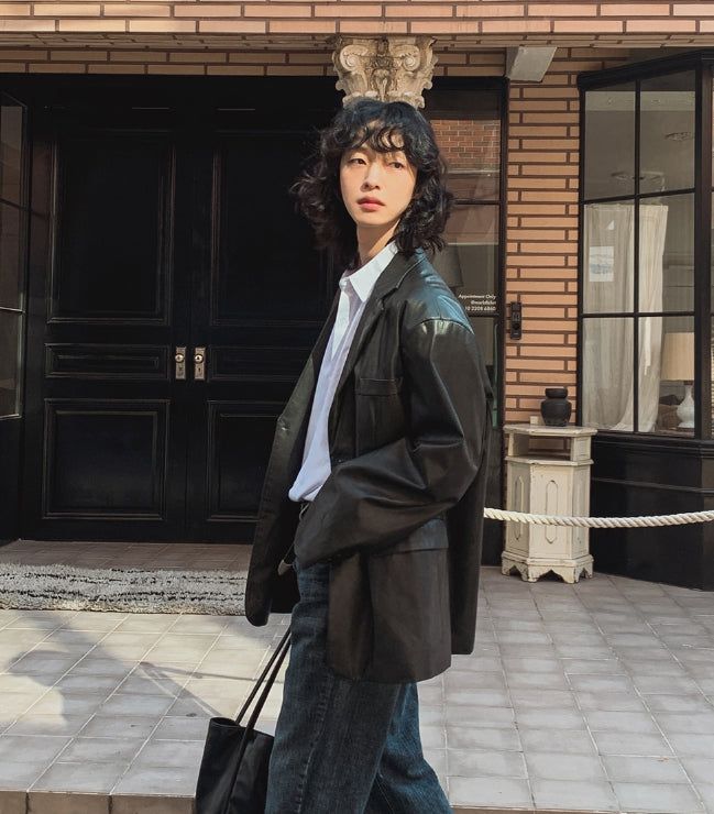 Kates leather over blazer