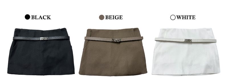 Demay Modern Basic Belt Mini Skirt