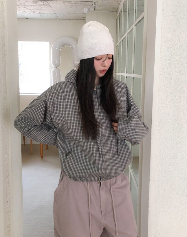 Moa Two Way Check Hood Zip-Up