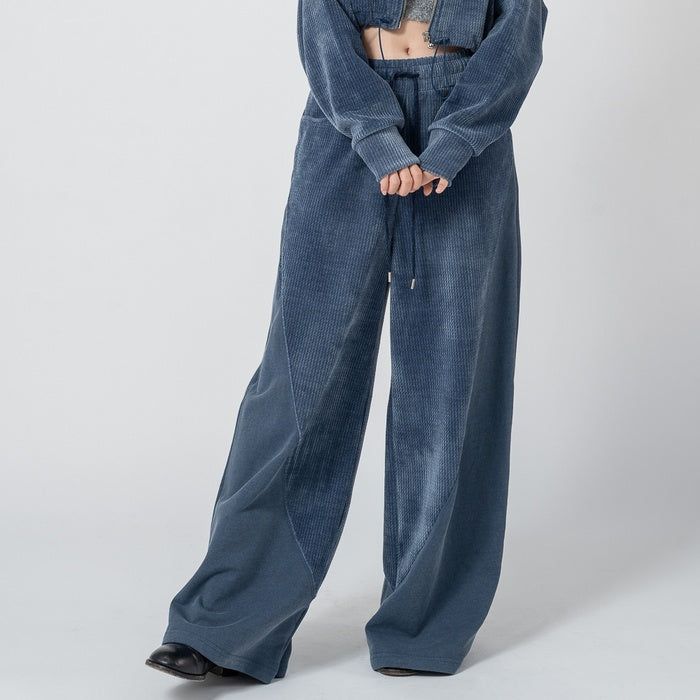 MARTIN VELVET WIDE PANTS_NAVY