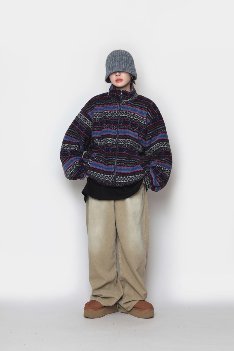 Elle Pattern Fleece Jacket