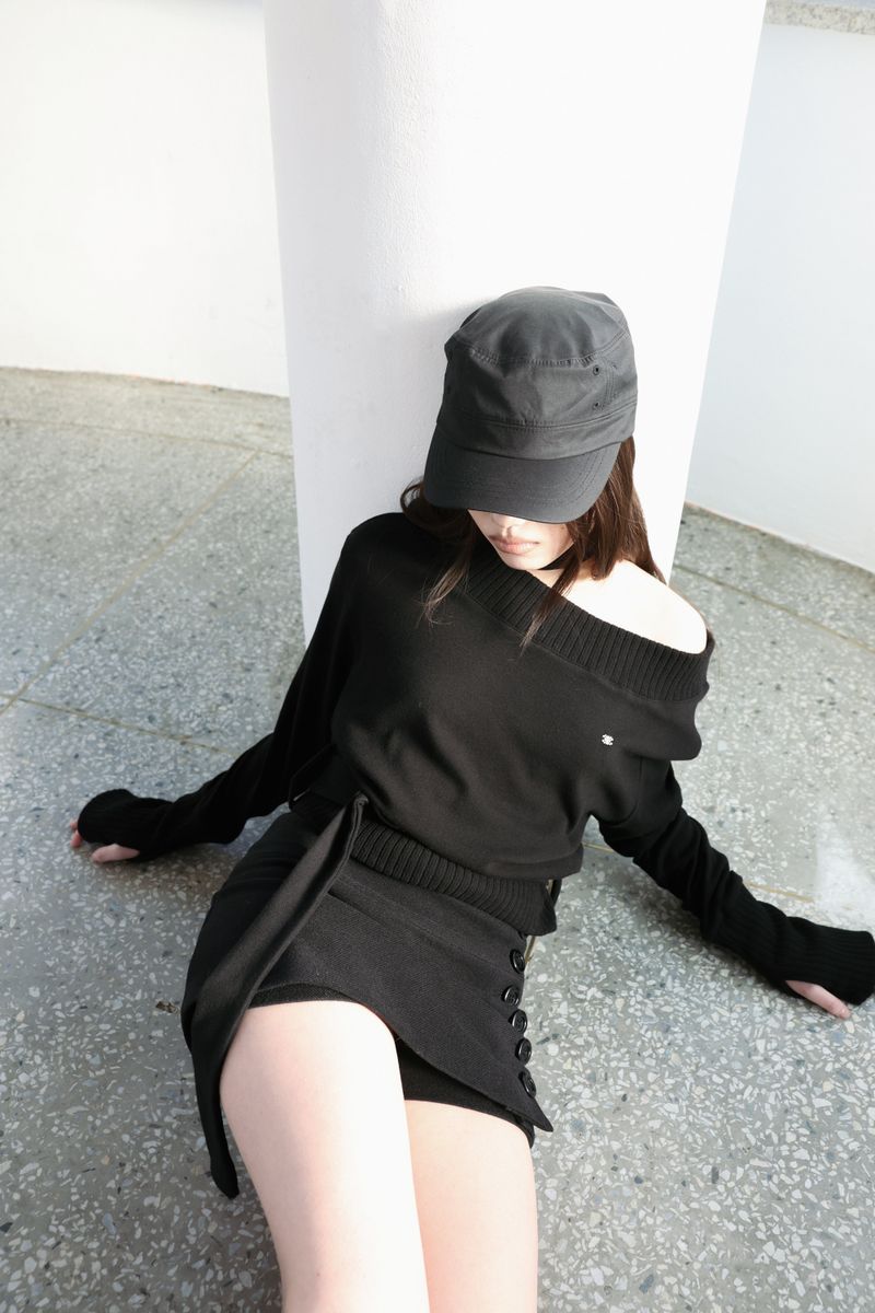[ID] Classic Button Skort (Black)