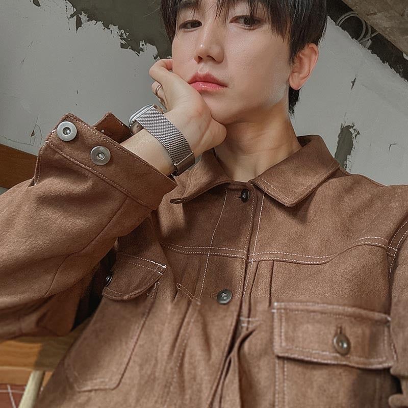 ASCLO Suede Crop Trucker Jacket (4color)