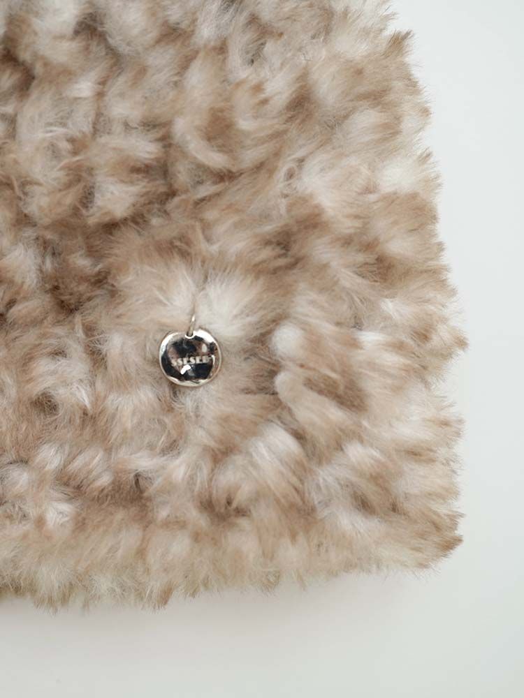 Mushroom Fakefur Beanie - Beige
