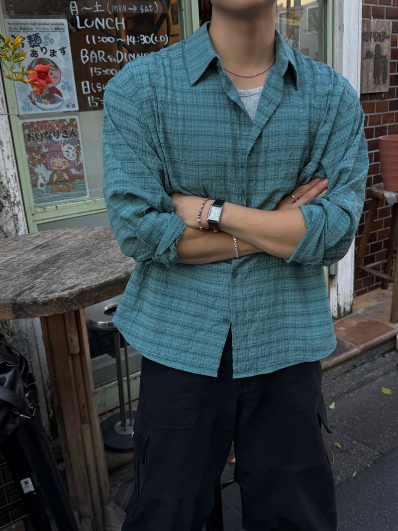 Suede check shirt