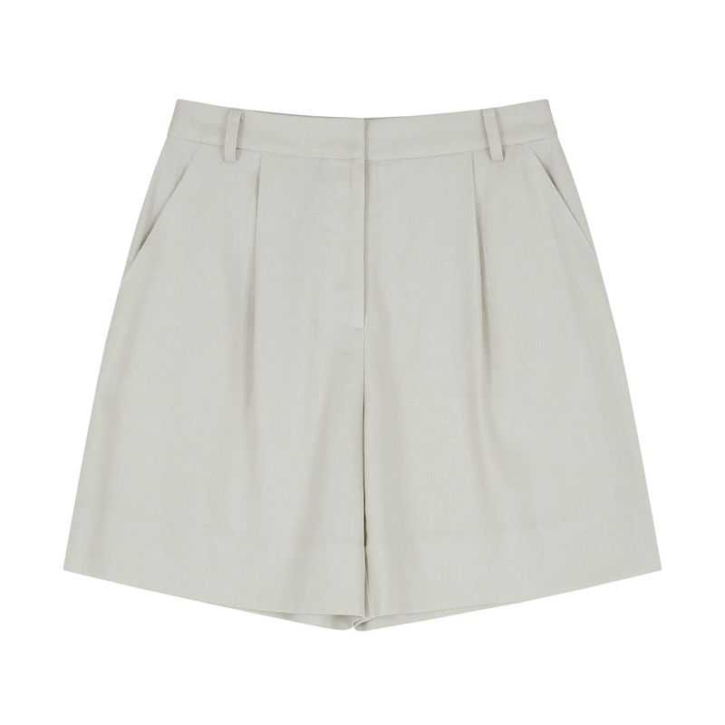 One tuck Half Pants Beige