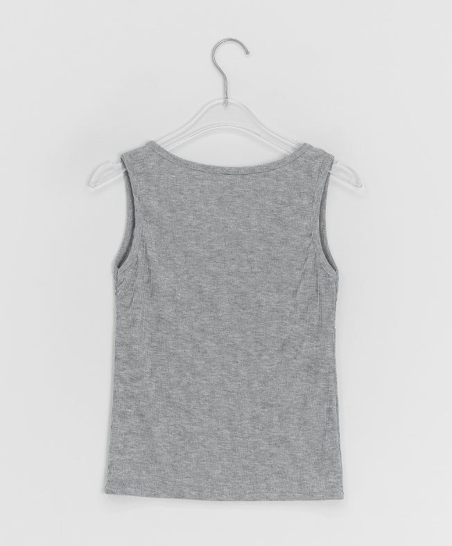 Toara Ribbed Diagonal Cut V-neck Sleeveless