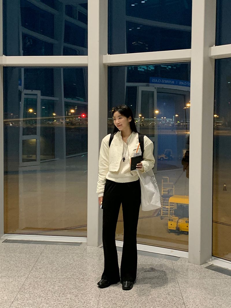 [MADE] Airport long bootcut banding pants -Basic