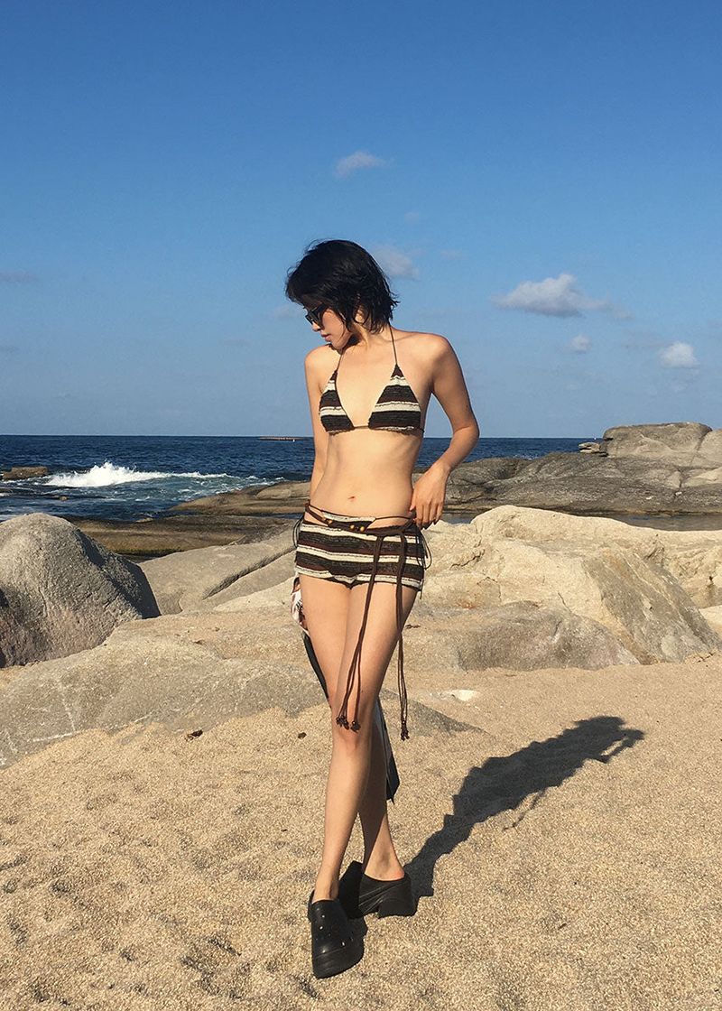 BROWN BOHEMIAN BIKINI SET