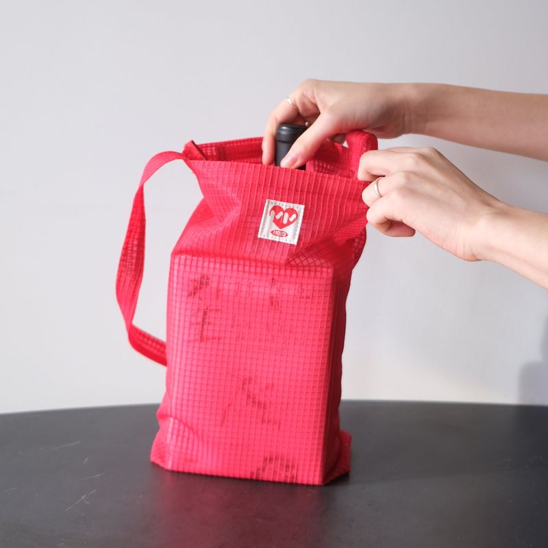 [MINMIN] USEFUL NYLON BAG (LOVE RED)