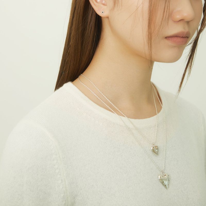 stud pressed heart necklace