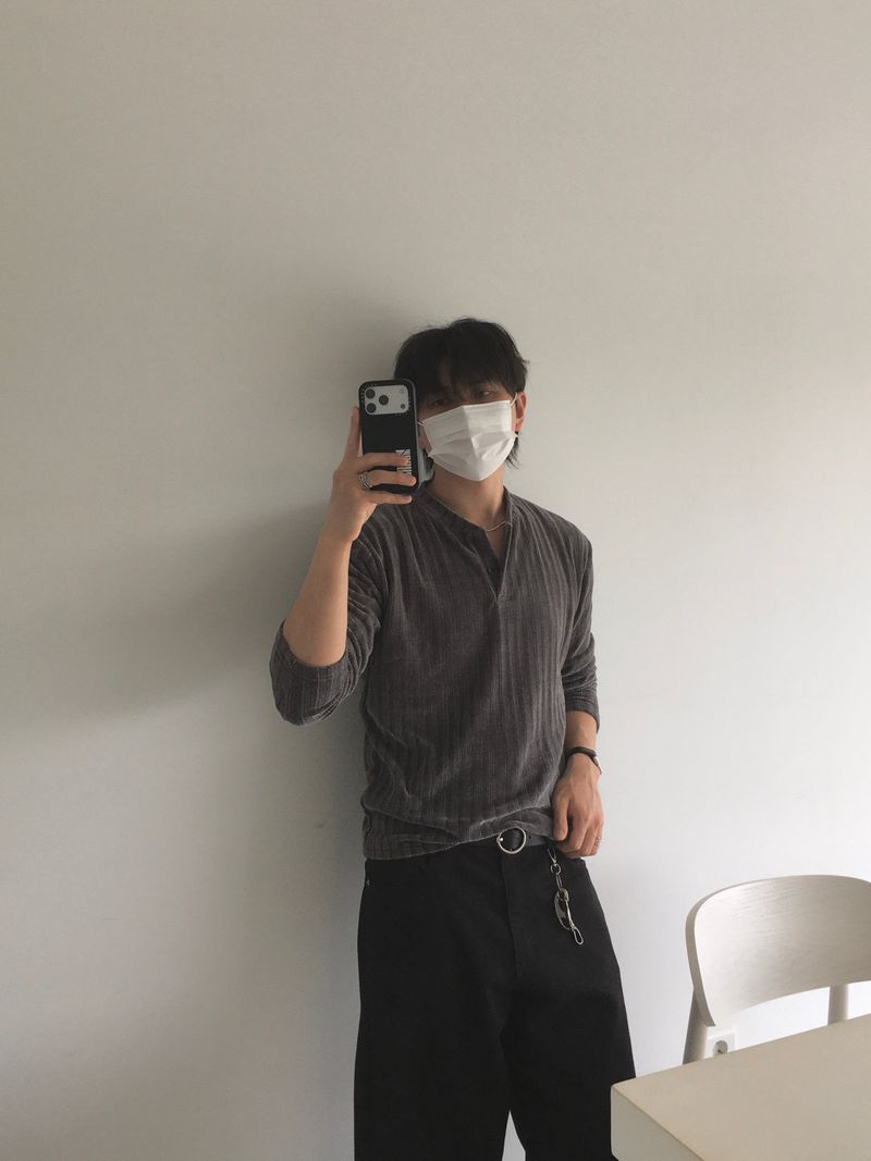 Rust Henry Neck Long Sleeve Knit 2C