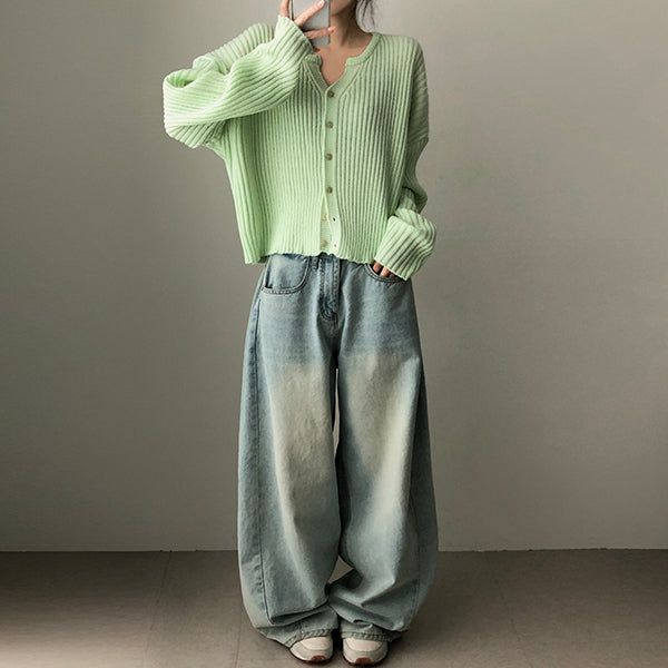 Dirt snap knit cardigan