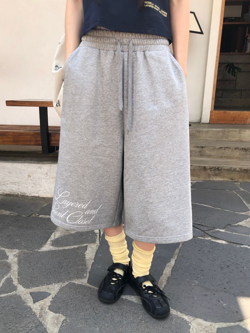 [ORIGINAL] Waist-printed Layered Bermuda Pants