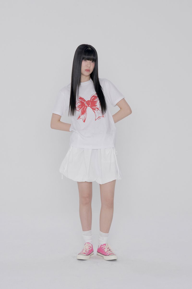 VOLUME NYLON SKIRT - WHITE